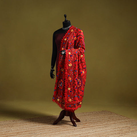 Ranihati chapa work chanderi silk hand embroidery dupatta