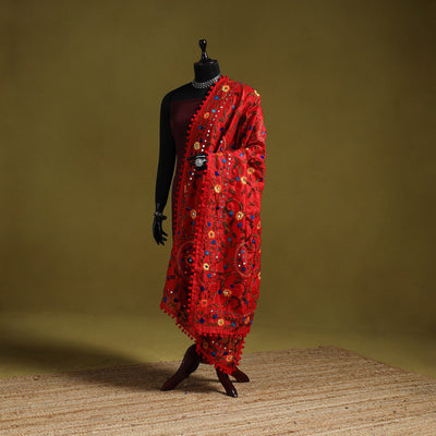 Ranihati chapa work chanderi silk hand embroidery dupatta