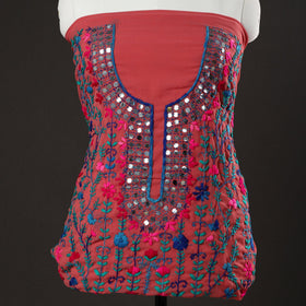  3pc Phulkari Embroidery Chapa Work Georgette Suit Material Set 01 