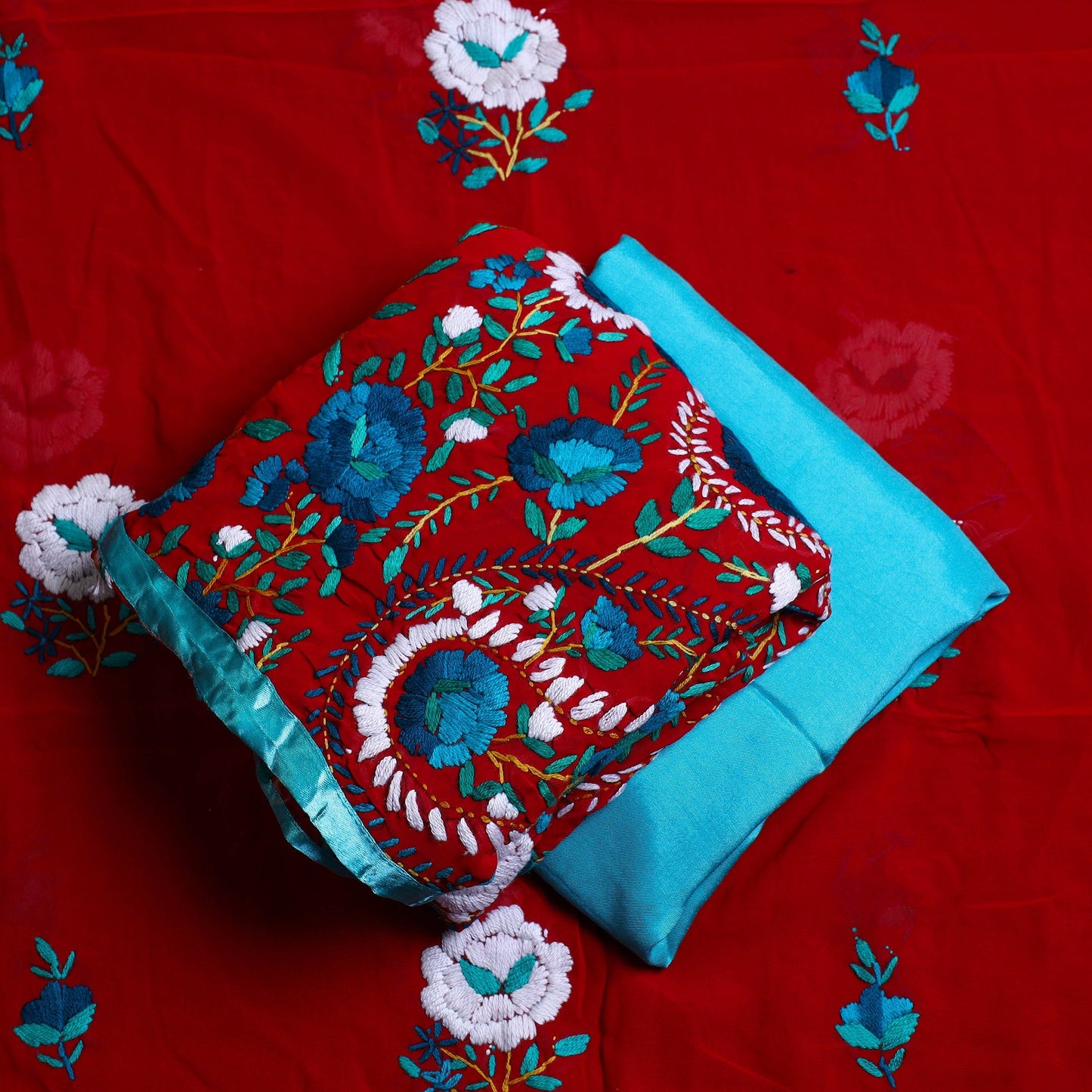 Authentic Phulkari Embroidery Dress Material 