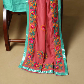 Red - ranihati chapa work hand embroidery georgette 3pc