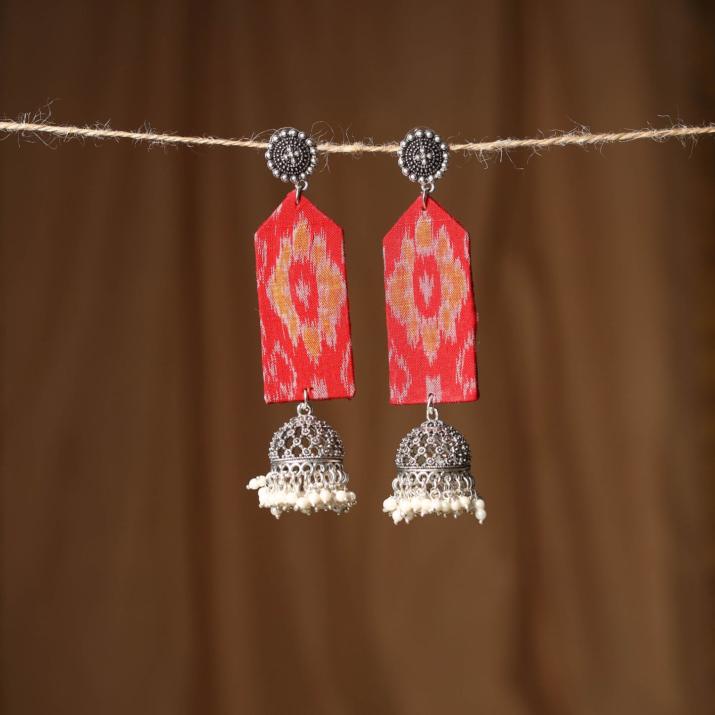 Red - riya gs fabart handmade earrings - handcrafted