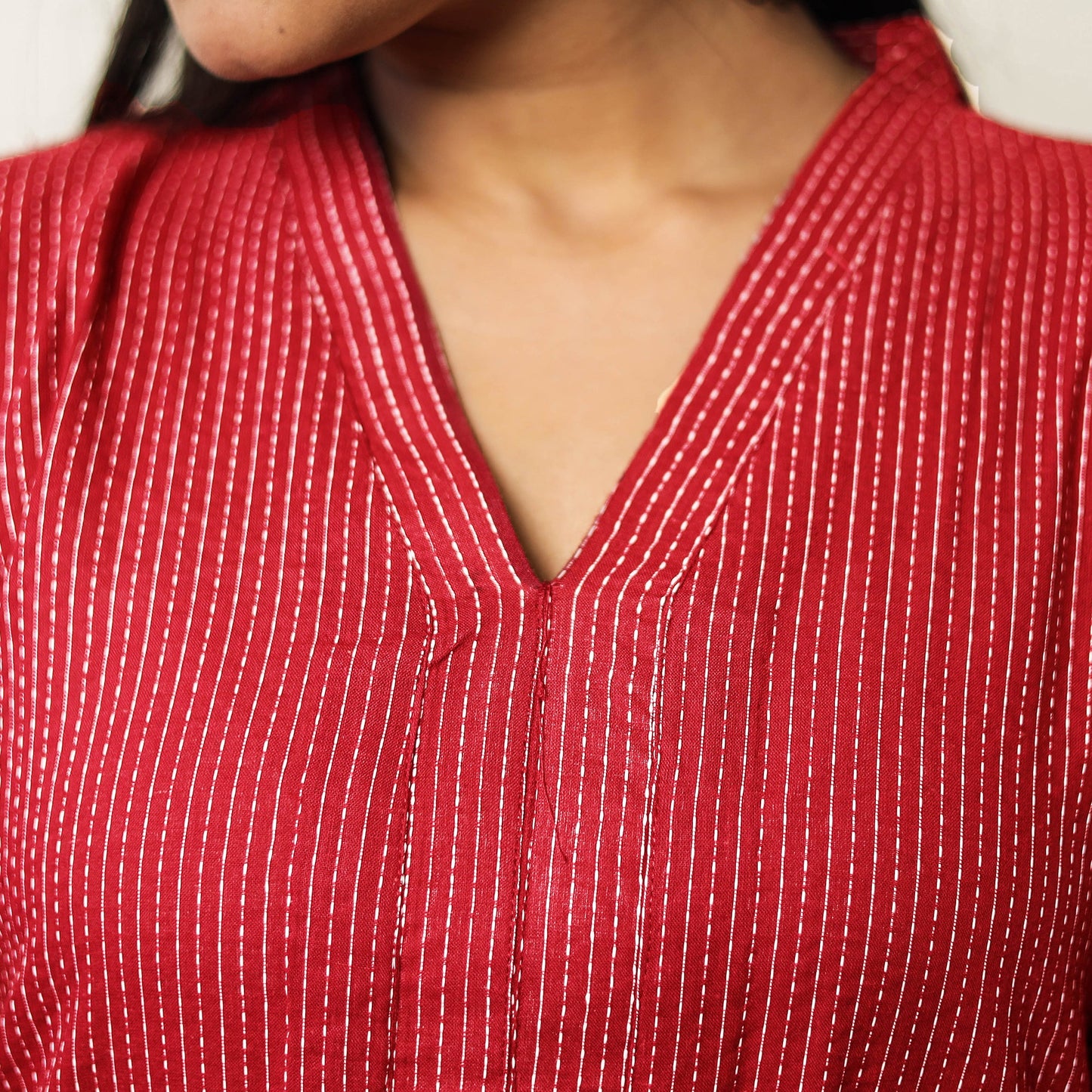  Running Stitch Cotton Long Kurta 26 