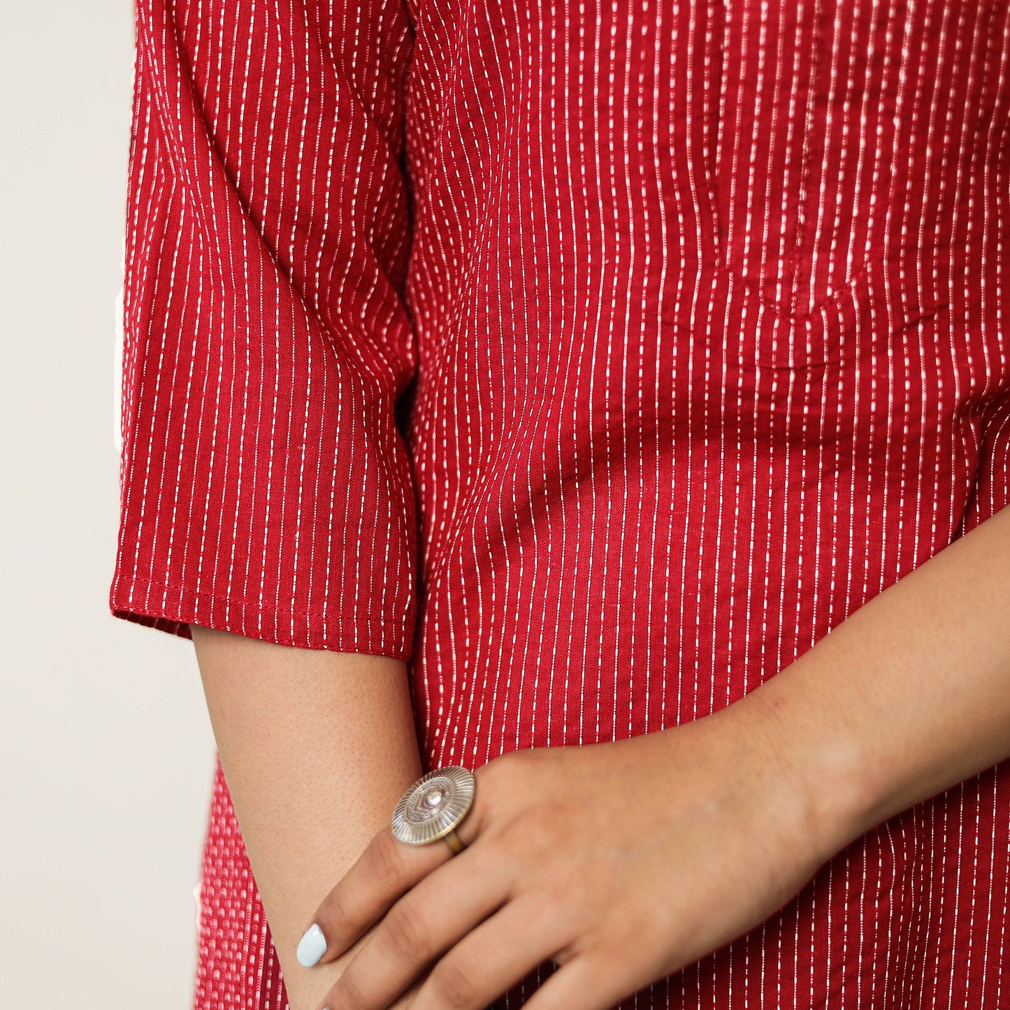  Running Stitch Cotton Long Kurta 26 