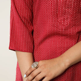  Running Stitch Cotton Long Kurta 26 