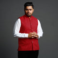 Buy Running Stitch Cotton Nehru Jacket Online at iTokri.com