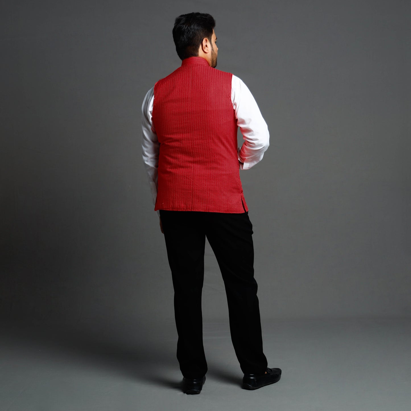 Buy Running Stitch Cotton Nehru Jacket Online at iTokri.com