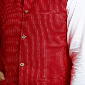 Buy Running Stitch Cotton Nehru Jacket Online at iTokri.com