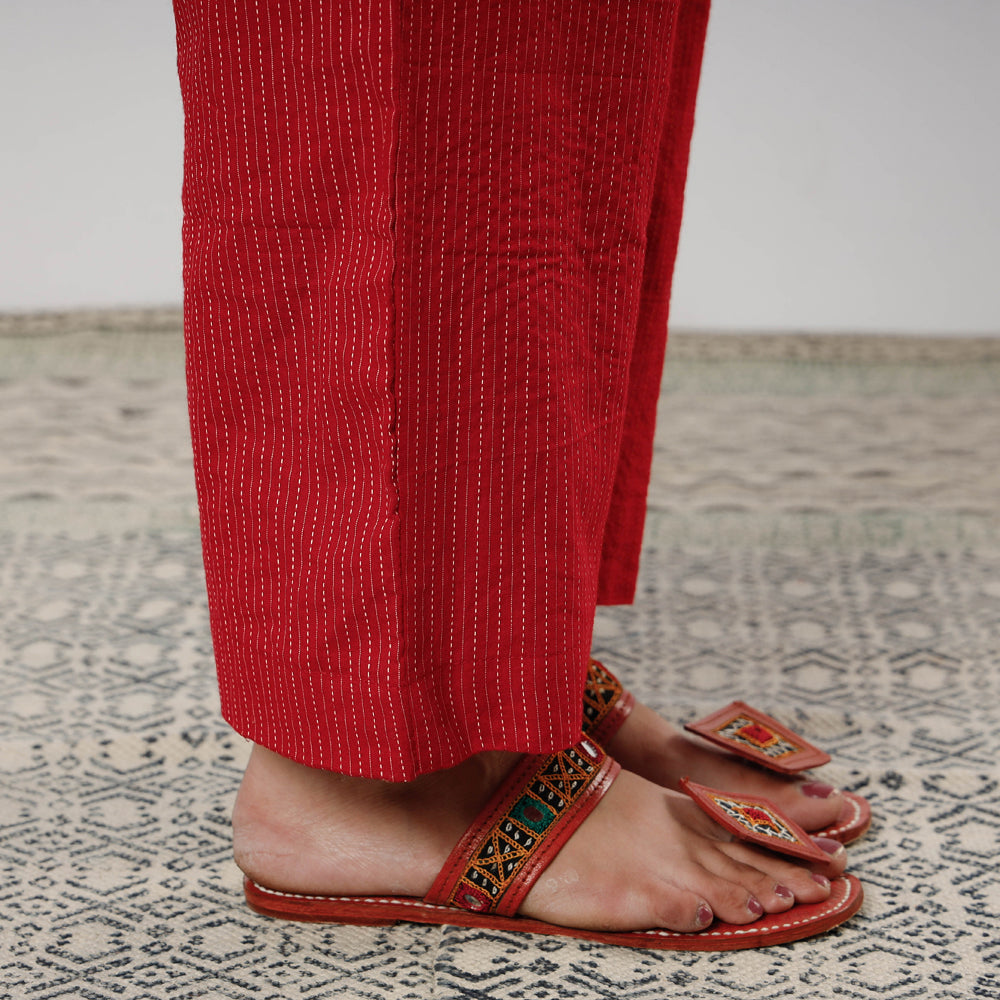 Buy iTokri Casuals - Running Stitch Cotton Palazzo Online at iTokri.com