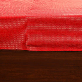 Red Running Stitch with Ajrakh Modal Silk Patch Cotton Bedsheet Set