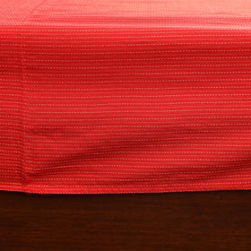 Red Running Stitch with Ajrakh Modal Silk Patch Cotton Bedsheet Set