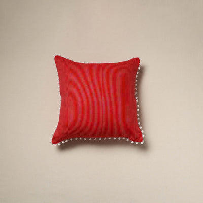 Running stitch plain cotton cushion cover 13 - handcrafted