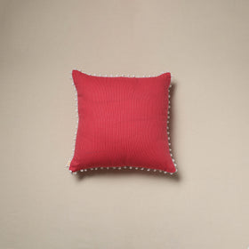Running stitch plain cotton cushion cover 16 - handcrafted