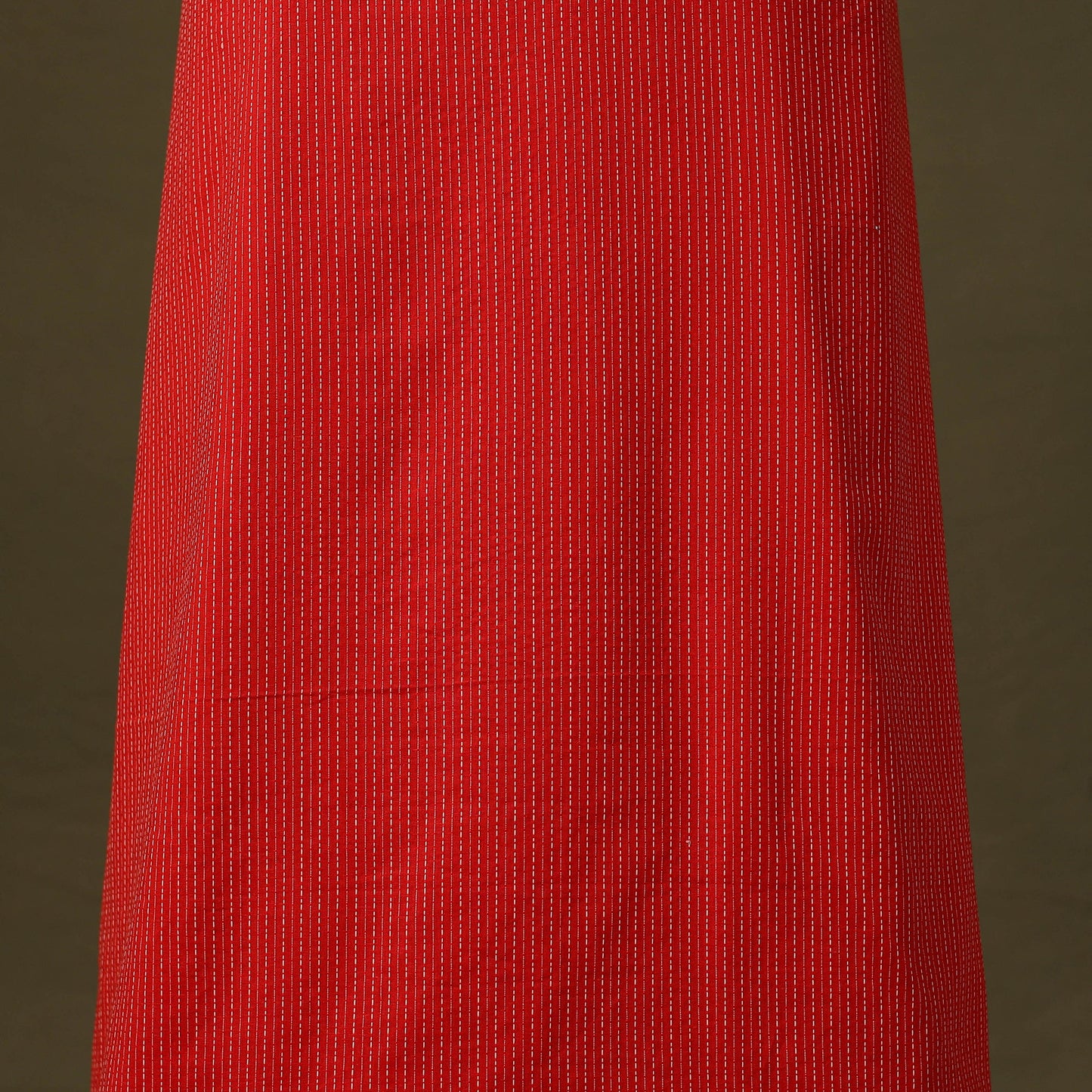 Red Running Stitch Plain Cotton Unstitched Kurta Material