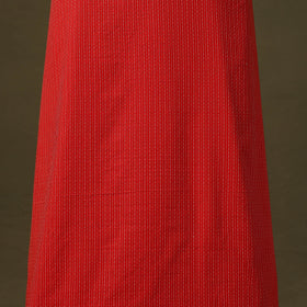 Red Running Stitch Plain Cotton Unstitched Kurta Material