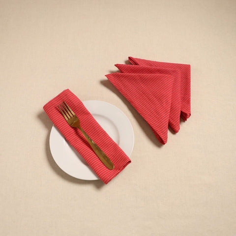Running stitch table napkin (set of 4) 12 - handcrafted