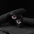Red - saanjh bela bloom oxidised earrings - handcrafted