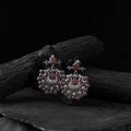 Red - saanjh bela elephant oxidised earrings - handcrafted