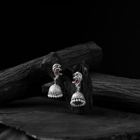 Red - saanjh bela mayuri oxidised jhumka earrings