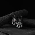 Red - saanjh bela sparrow oxidised earrings - handcrafted
