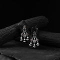 Red - saanjh bela sparrow oxidised earrings - handcrafted
