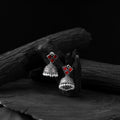 Red - saanjh bela square oxidised jhumka earrings