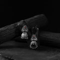 Red - saanjh bela twin mayuri oxidised earrings