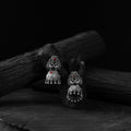 Red - saanjh bela twin mayuri oxidised earrings