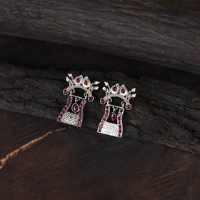 Red - saanjh saaj classic german silver necklace set 12