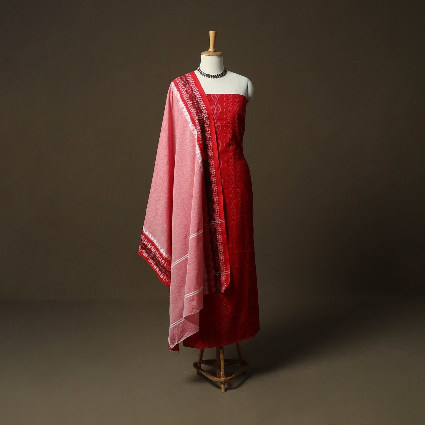 Sambalpuri ikat cotton 3pc unstitched dress material suit