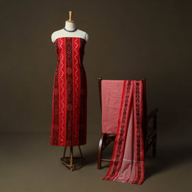 Sambalpuri ikat cotton 3pc unstitched dress material suit