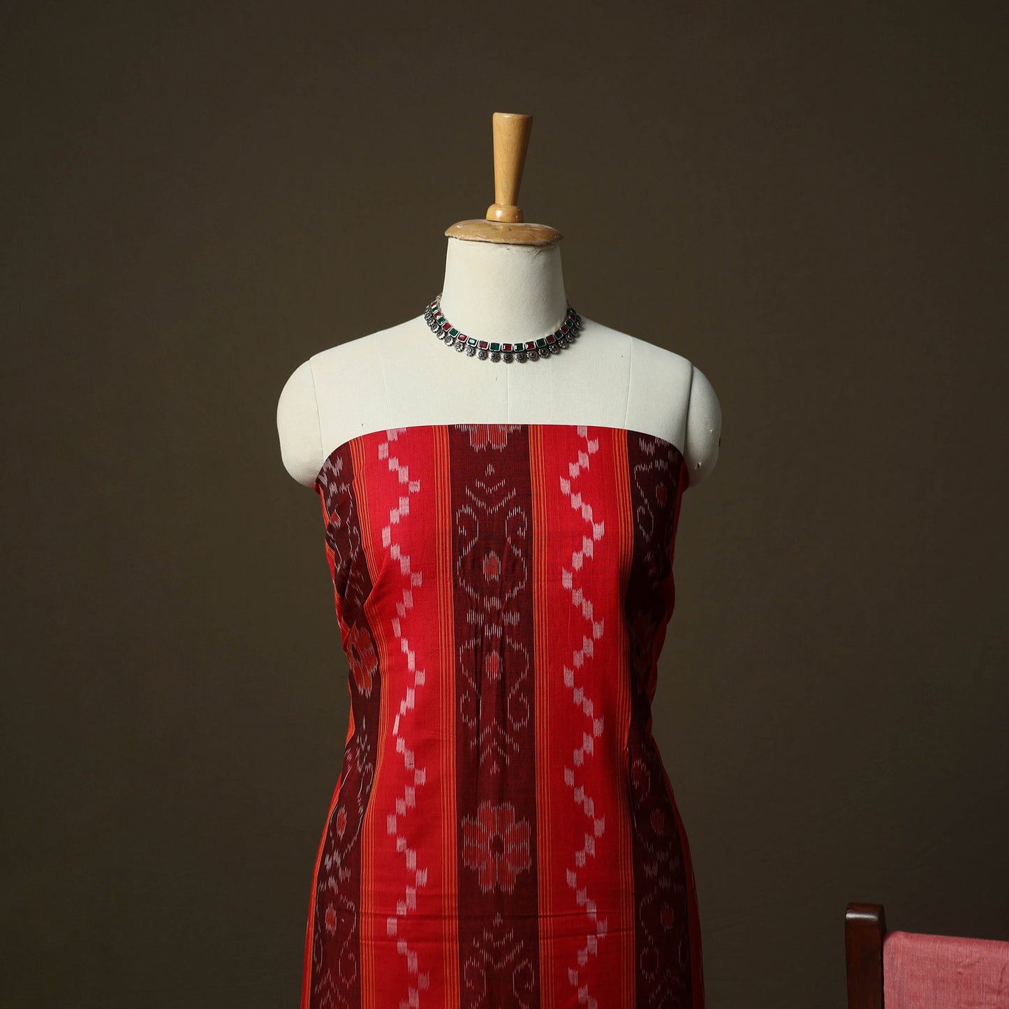 Sambalpuri ikat cotton 3pc unstitched dress material suit