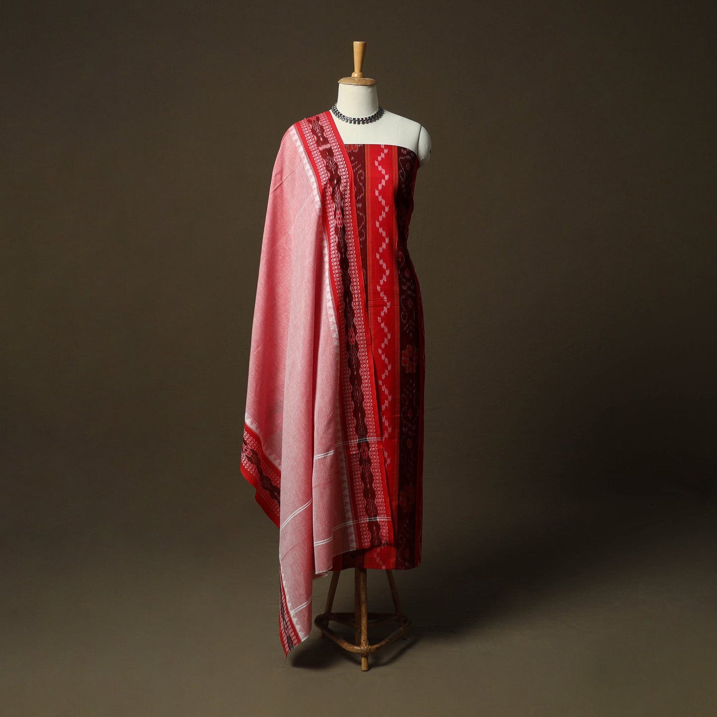 Sambalpuri ikat cotton 3pc unstitched dress material suit
