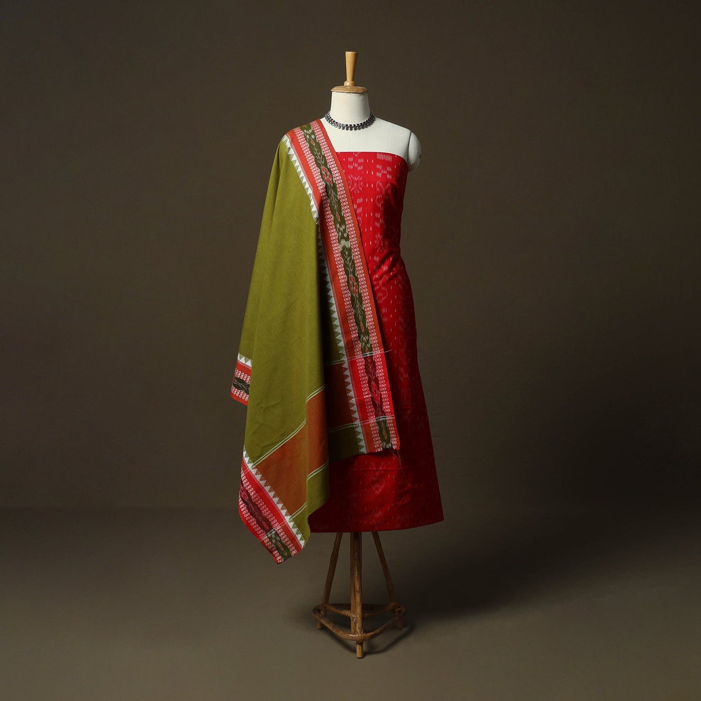 Sambalpuri ikat cotton 3pc unstitched dress material suit