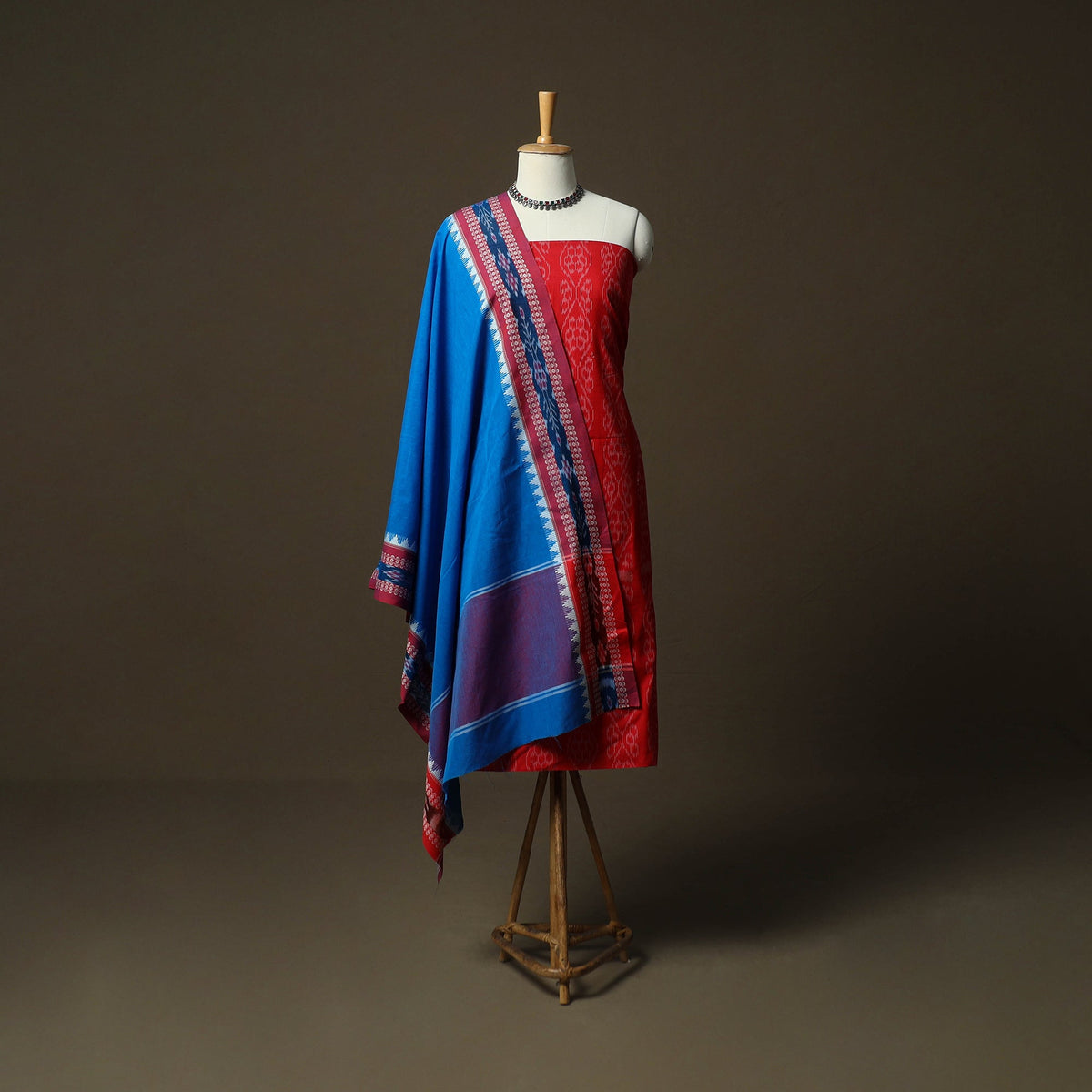 Sambalpuri ikat cotton 3pc unstitched dress material suit