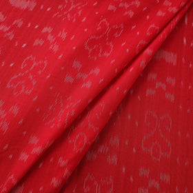 Red Sambalpuri Ikat Cotton Fabric
