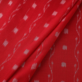 Red Sambalpuri Ikat Cotton Fabric