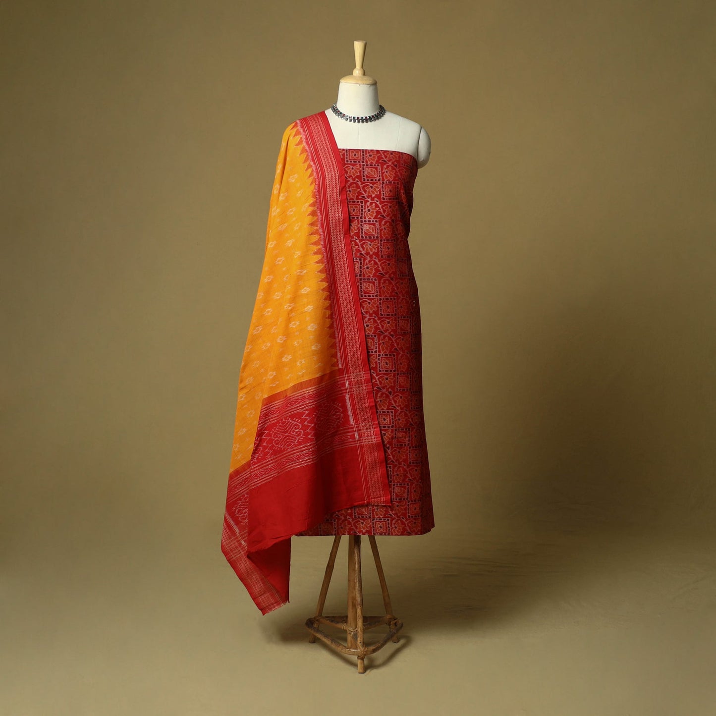 Sambalpuri ikat handloom cotton 3pc unstitched dress
