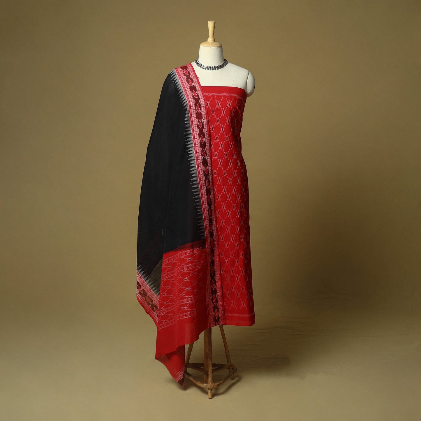 Sambalpuri ikat handloom cotton 3pc unstitched dress