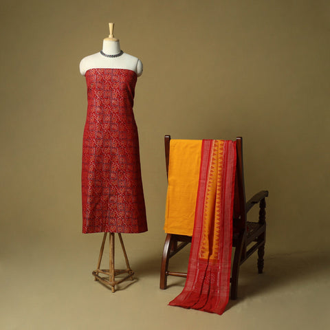 Sambalpuri ikat handloom cotton 3pc unstitched dress