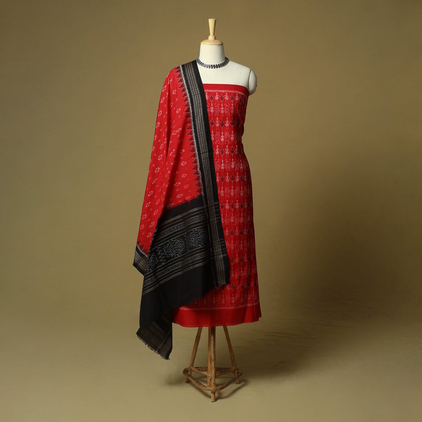 Sambalpuri ikat handloom cotton 3pc unstitched dress