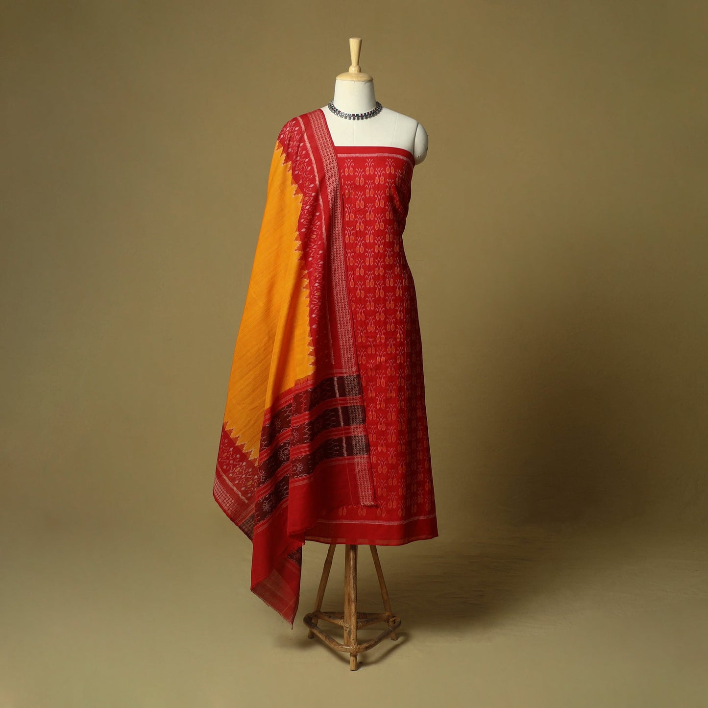 Sambalpuri ikat handloom cotton 3pc unstitched dress