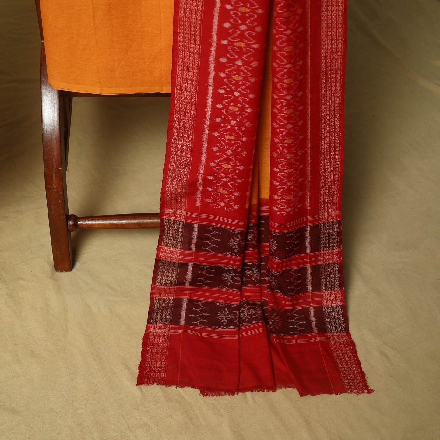 Sambalpuri ikat handloom cotton 3pc unstitched dress
