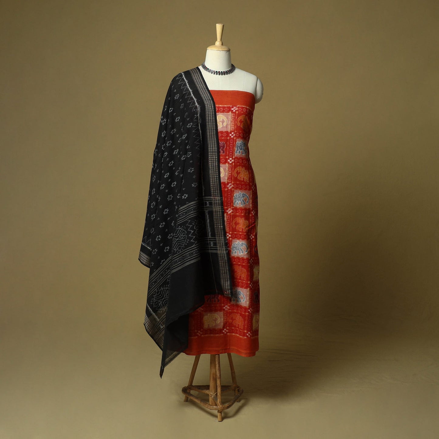 Sambalpuri ikat handloom cotton 3pc unstitched dress