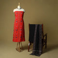 Sambalpuri ikat handloom embroidered cotton 3pc unstitched