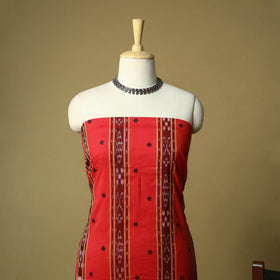 Sambalpuri ikat handloom embroidered cotton 3pc unstitched