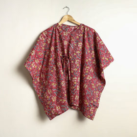 Buy Sanganeri Block Printed Cotton Kaftan & Pyjama Night Suit Set Online at iTokri.com