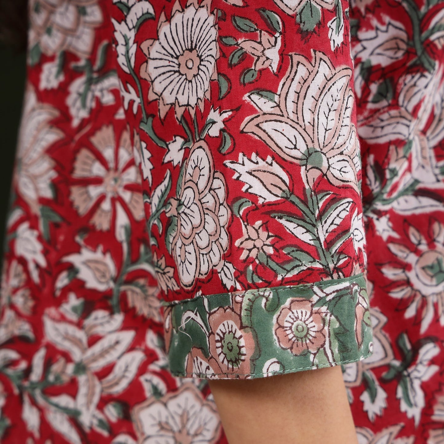 Buy Sanganeri Block Printed Cotton Long Kurta Online at iTokri.com