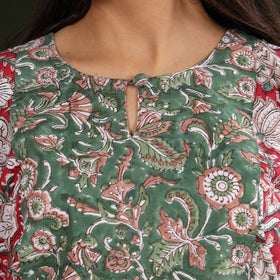 Buy Sanganeri Block Printed Cotton Long Kurta Online at iTokri.com