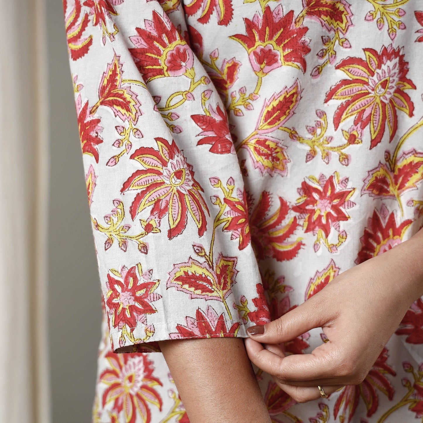  Sanganeri Block Printed Cotton Long Kurta 
